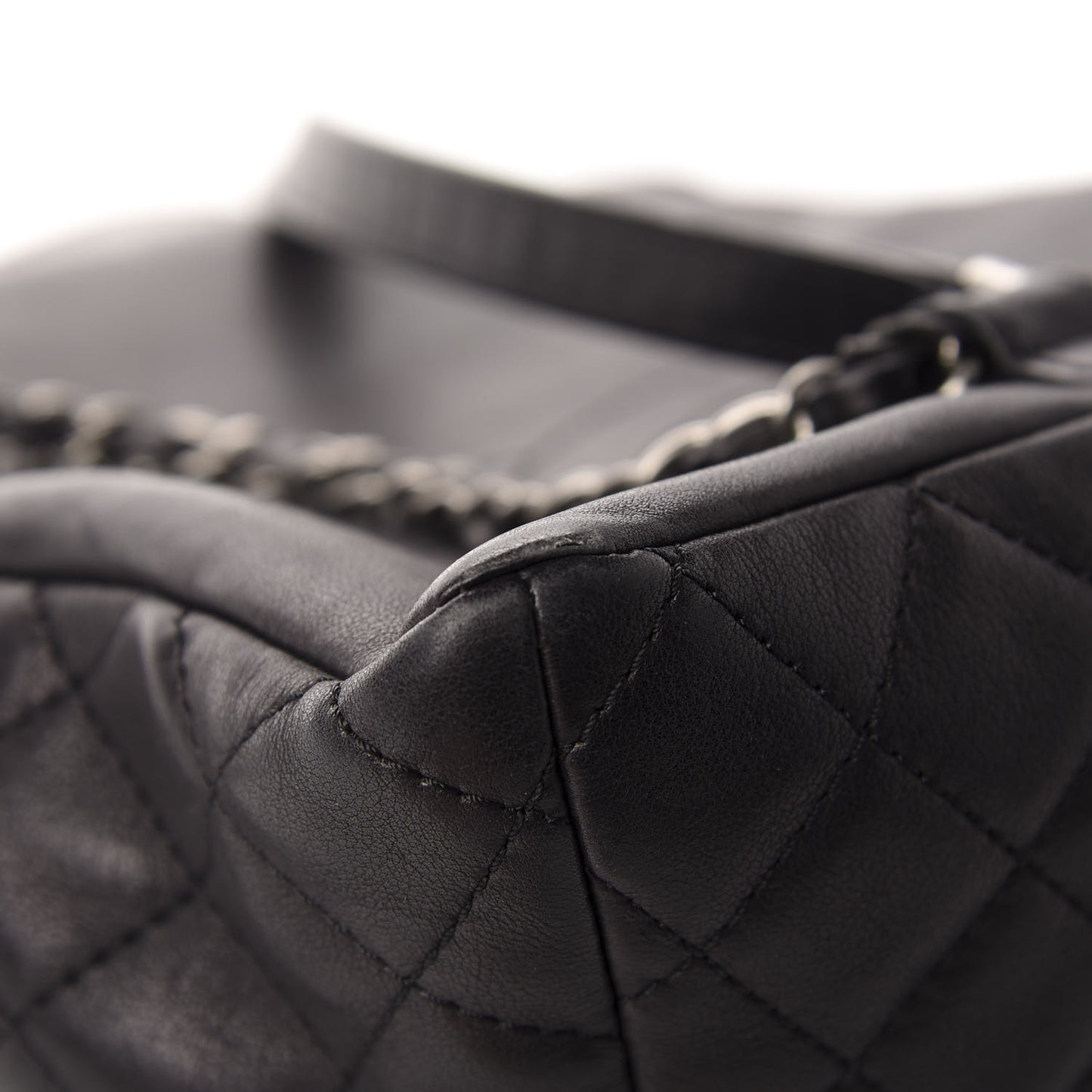 Lambskin Quilted Drawstring Backpack Black