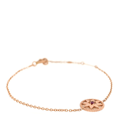 Christian Dior 18K Rose Gold Ruby Mother of Pearl Rose Des Vents Bracelet 1 of 3