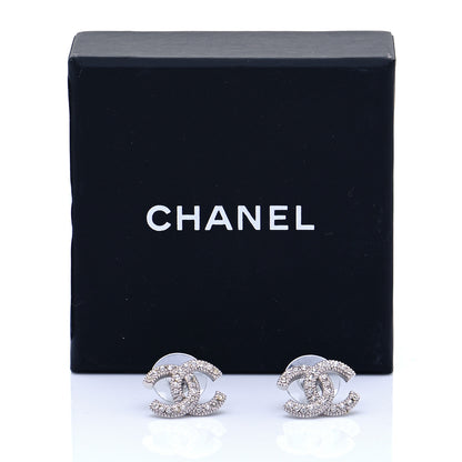 Chanel Crystal CC Coco Flapper Earrings Silver 5 of 5