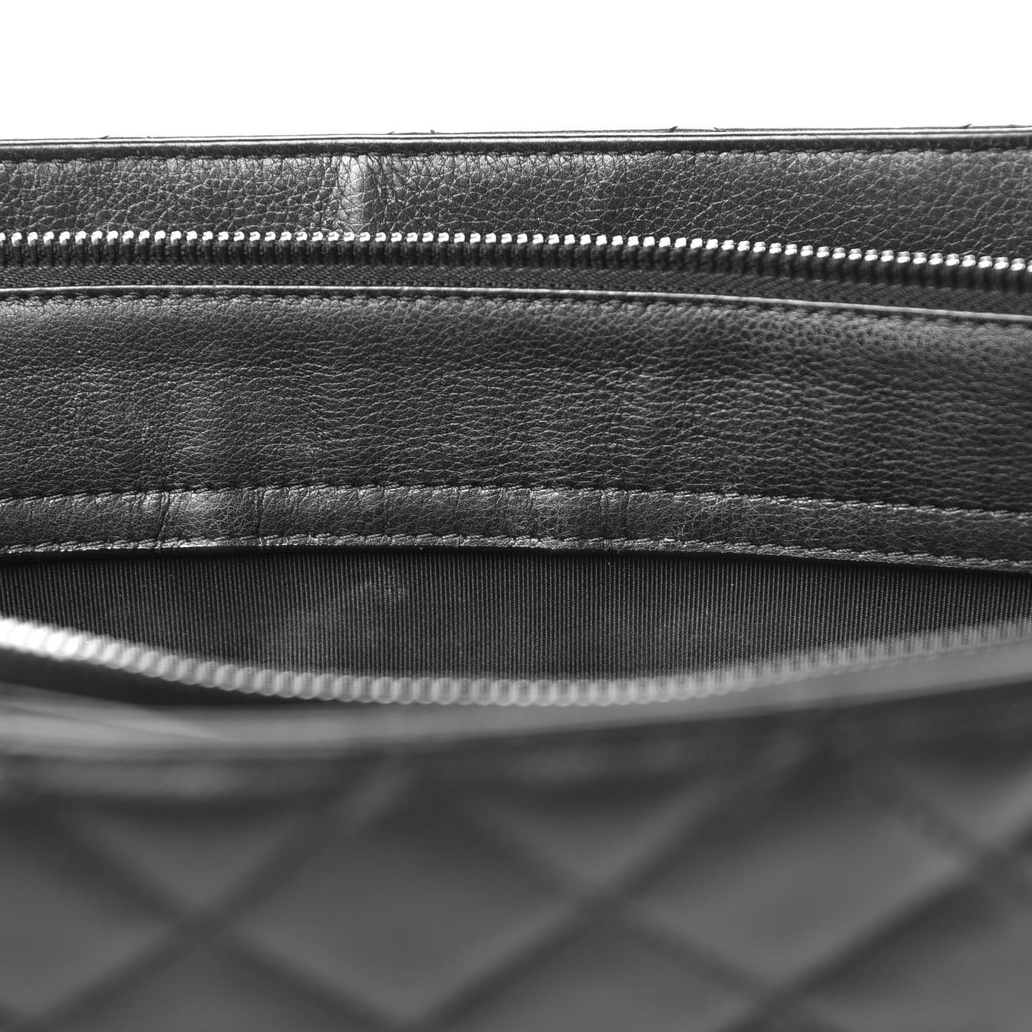 Calfskin Quilted Frame In Chain Tote Black
