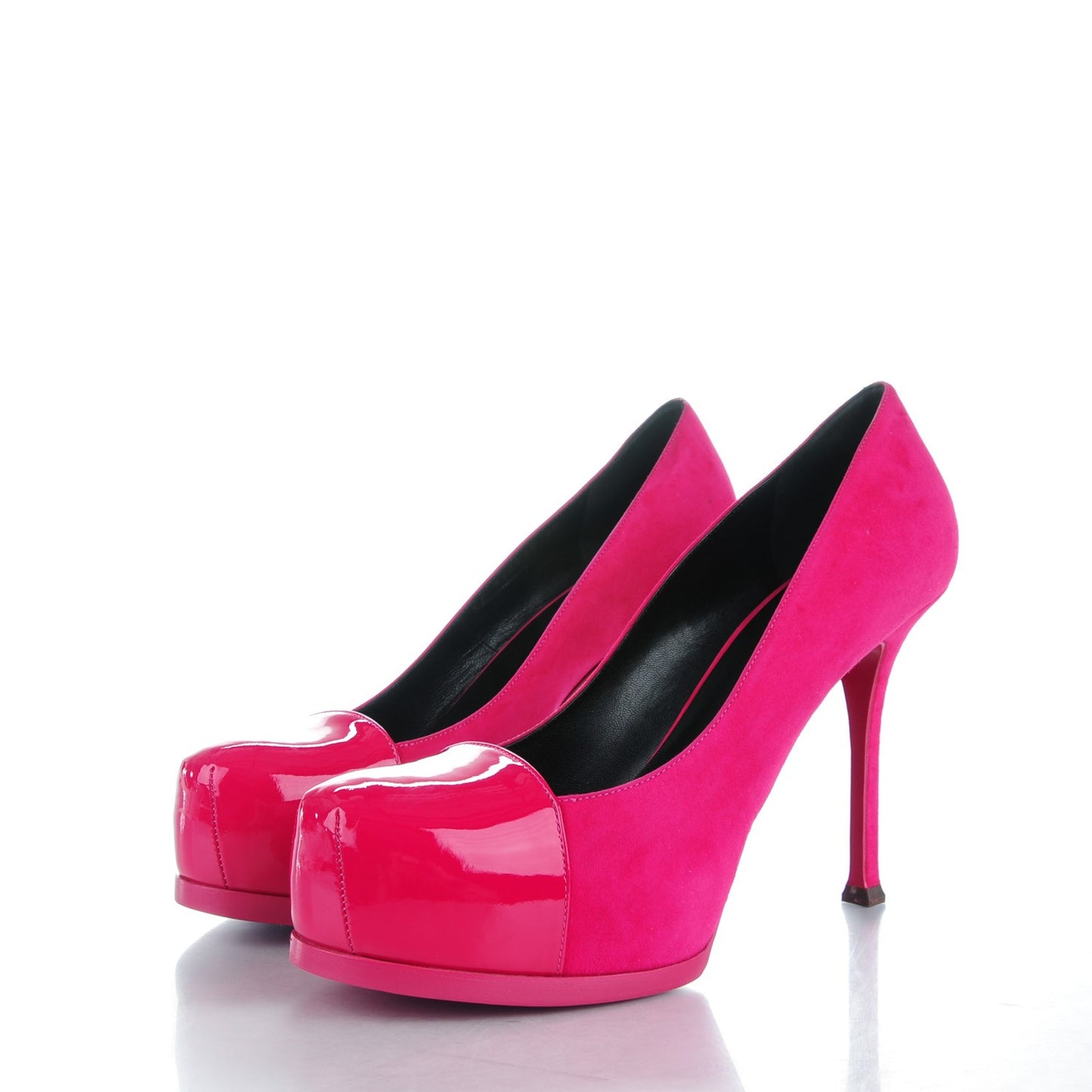 Suede Patent Goatskin Tribute Two 80 Platform Pumps 40 Fuchsia