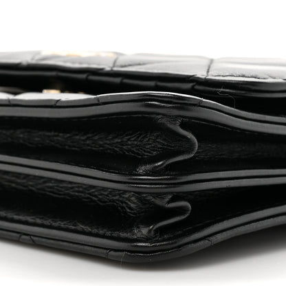 Chanel Calfskin Quilted Mini Maxi Pearls Wallet On Chain WOC Black 9 of 10