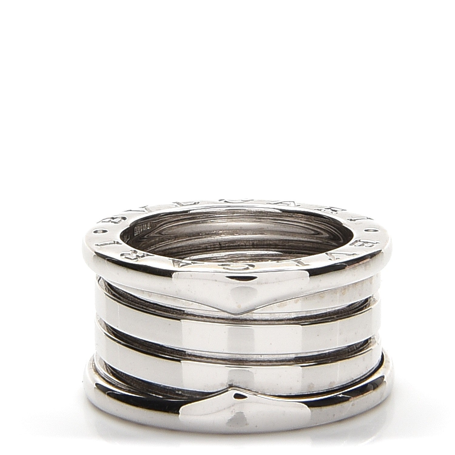 Bulgari 18K White Gold B.Zero1 4 Band Ring 47 4.25 1 of 4