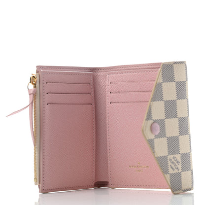 Louis Vuitton Damier Azur Victorine Wallet Rose Ballerine 4 of 5