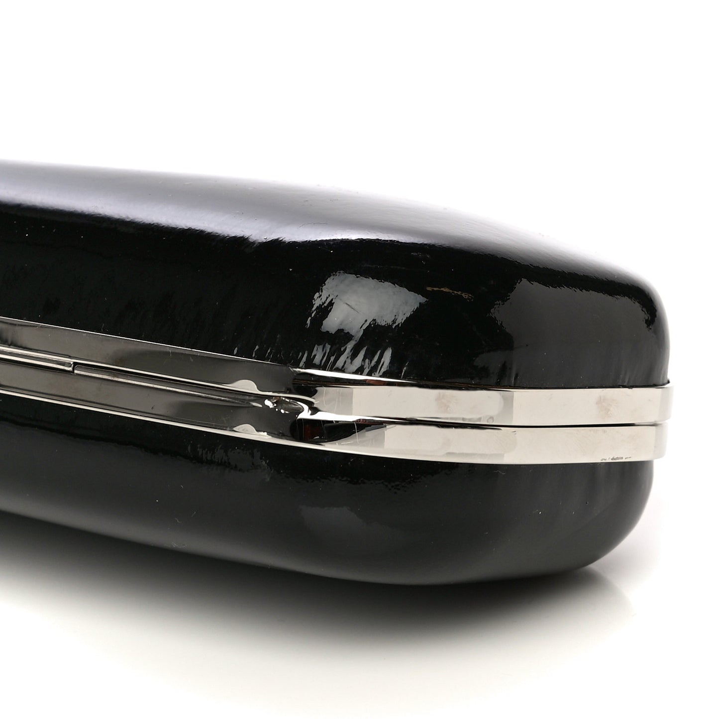Patent Skull Knuckle Duster Box Clutch Black