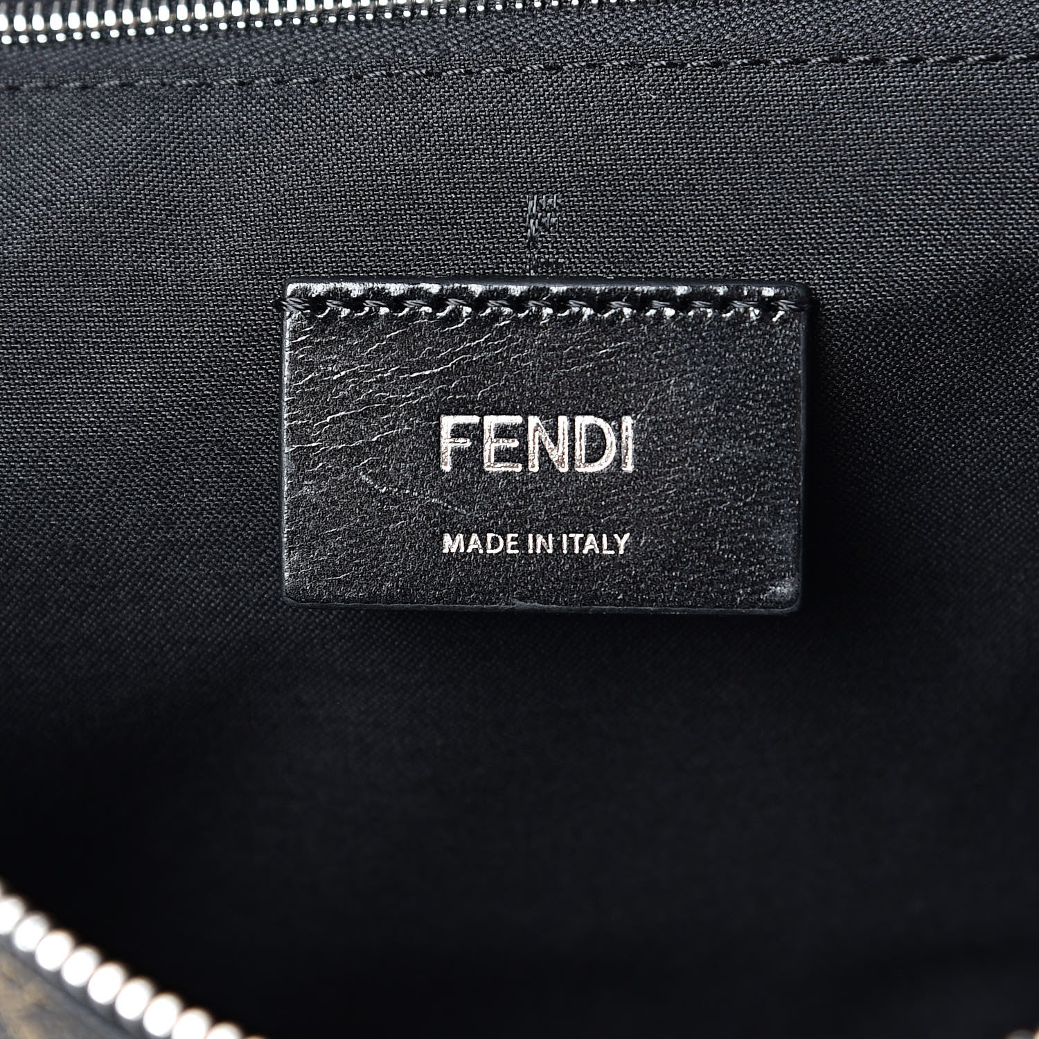 Fendi Glazed Fabric Vitello Liberty FF 1974 Diagonal Belt Bag Tobacco Moresco Black 6 of 11
