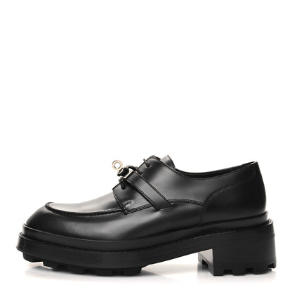 Hermes Calfskin First Derby Shoes 38 Black 1 of 10