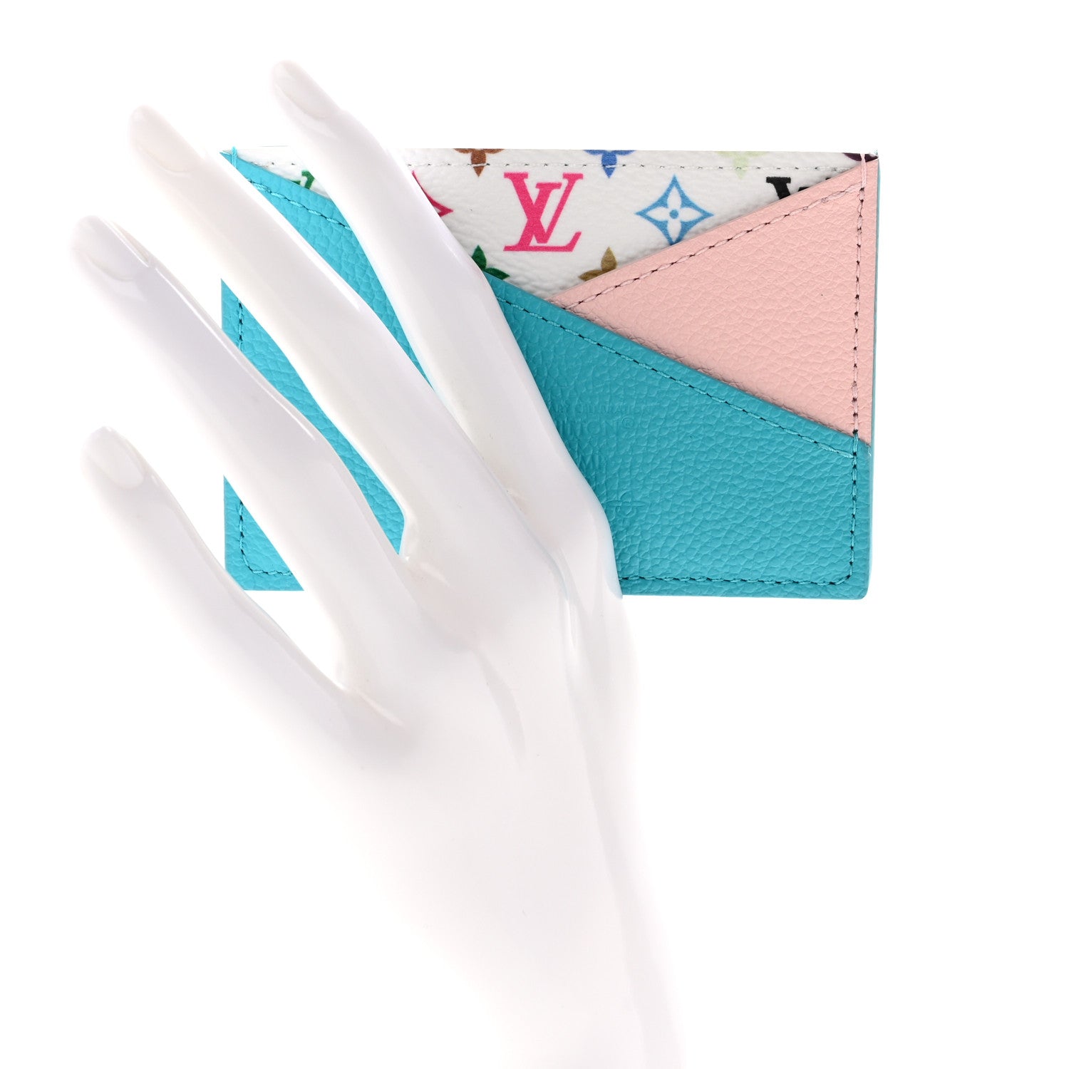 Louis Vuitton LV X TM Monogram Multicolor Criss-Cross Card Holder Kabira Blue Rose 2 of 6