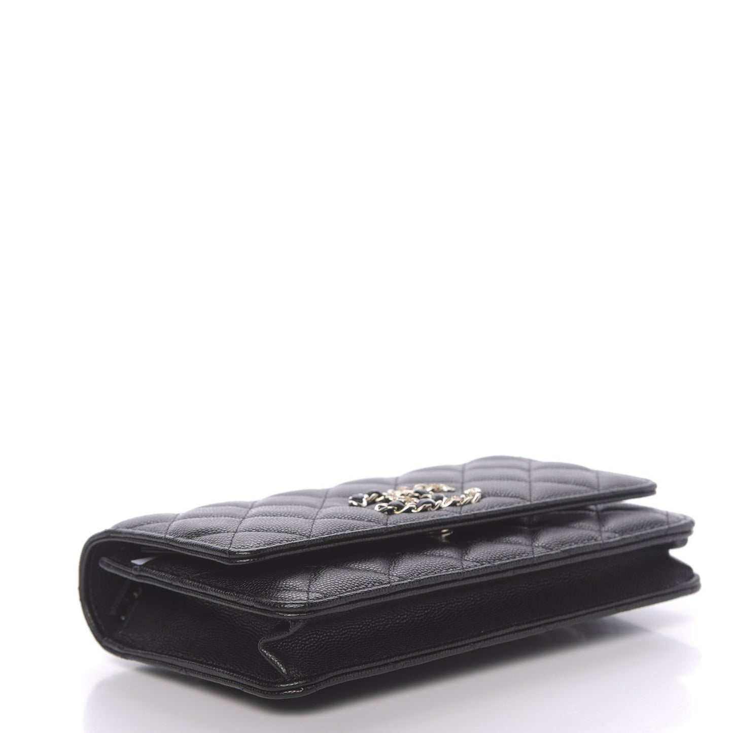 Caviar Quilted French New Wave Chain CC Wallet On Chain WOC Black
