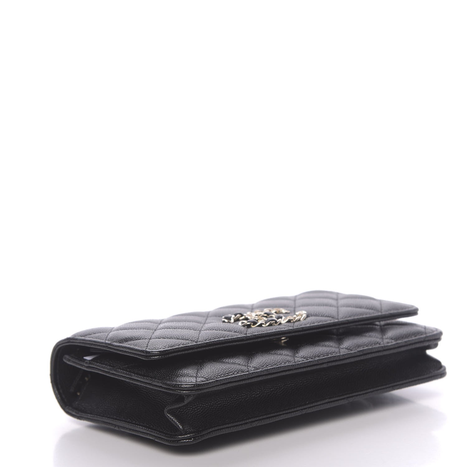 Chanel Caviar Quilted French New Wave Chain CC Wallet On Chain WOC Black 4 of 12