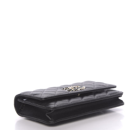 Chanel Caviar Quilted French New Wave Chain CC Wallet On Chain WOC Black 4 of 12