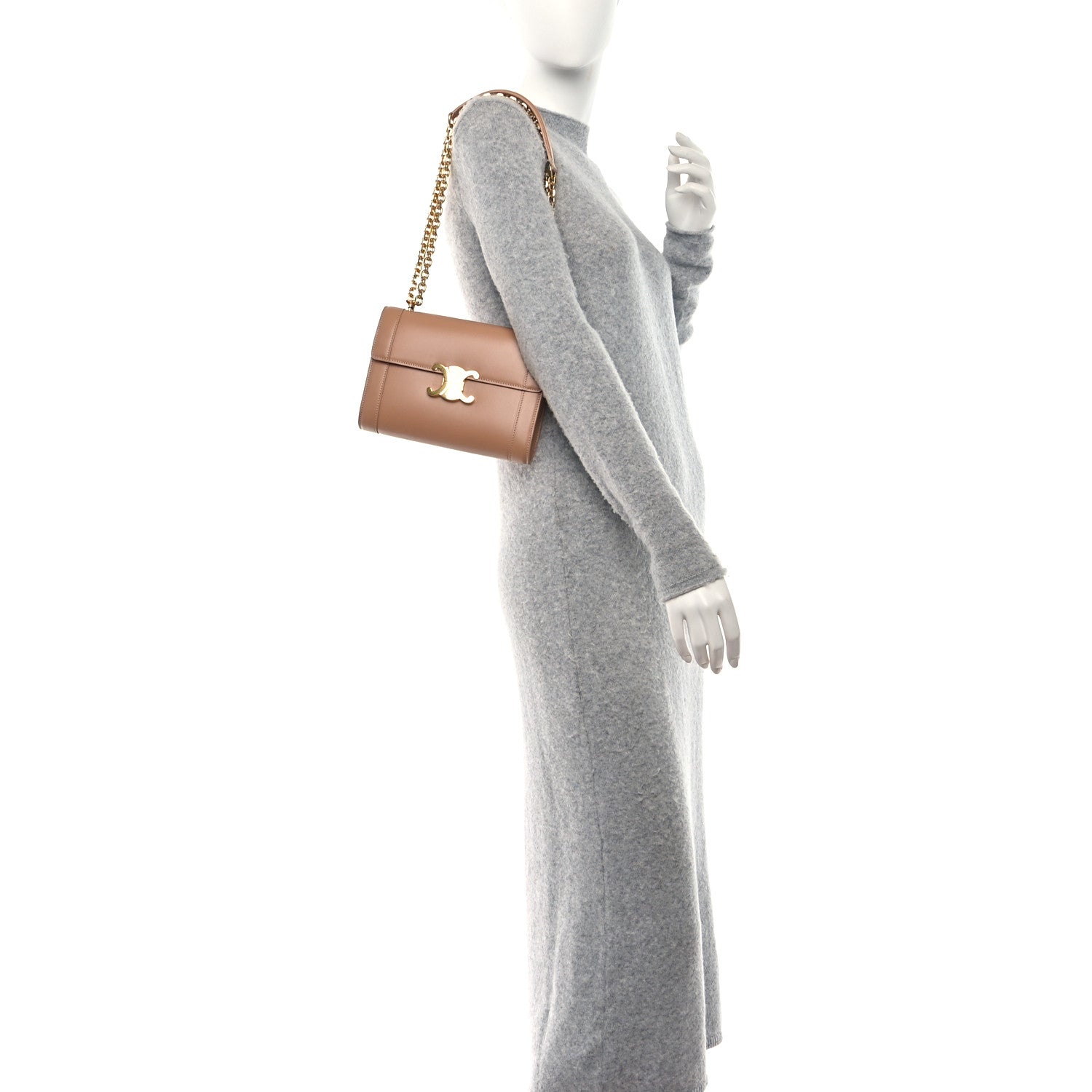 Celine Natural Calfskin Triomphe Strap Bag Nude 2 of 11