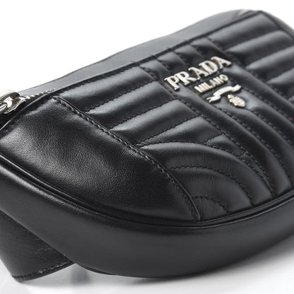 Prada Soft Calfskin Impunture Diagramme Belt Bag Black 6 of 10