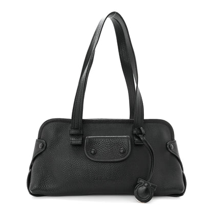 Salvatore Ferragamo Grained Calfskin Shoulder Bag Black 1 of 9
