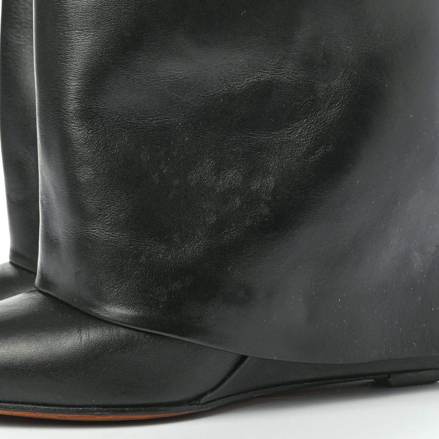 Calfskin Newton Over The Knee Boots 36.5 Black