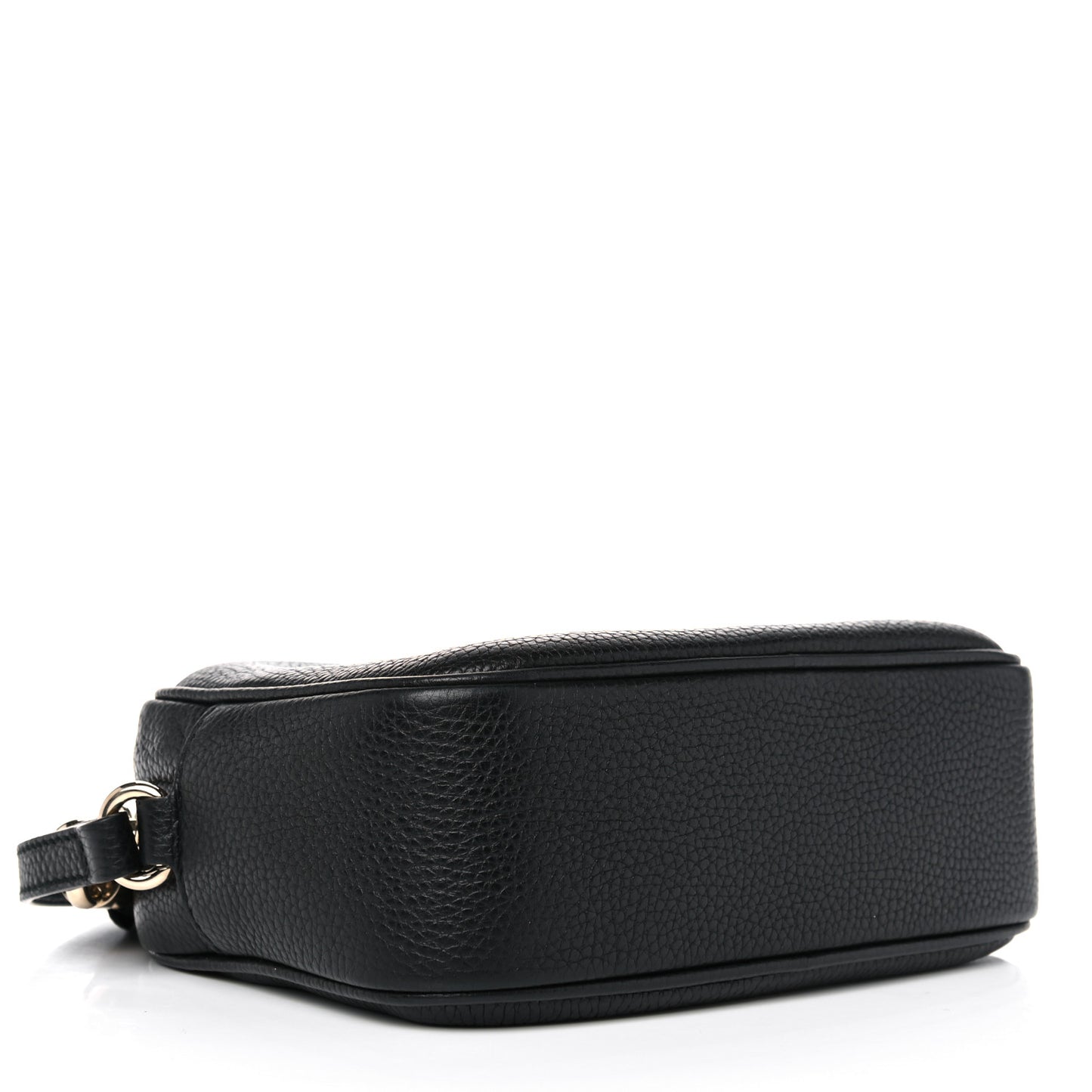 Pebbled Calfskin Small Soho Disco Bag Black