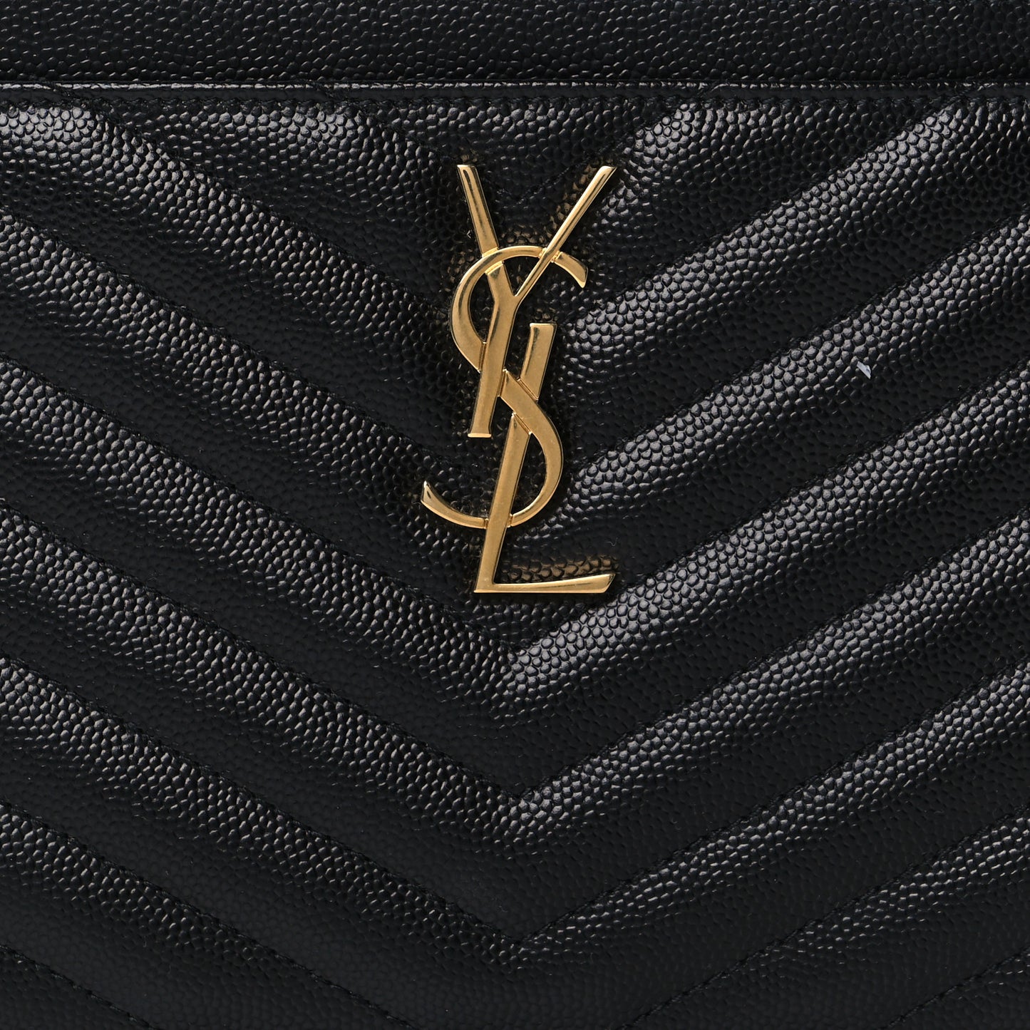 Grain De Poudre Chevron Monogram Large Bill Pouch Black