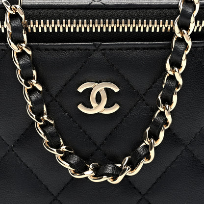 Chanel Lambskin Quilted Mini Vanity Case With Chain Black 8 of 10