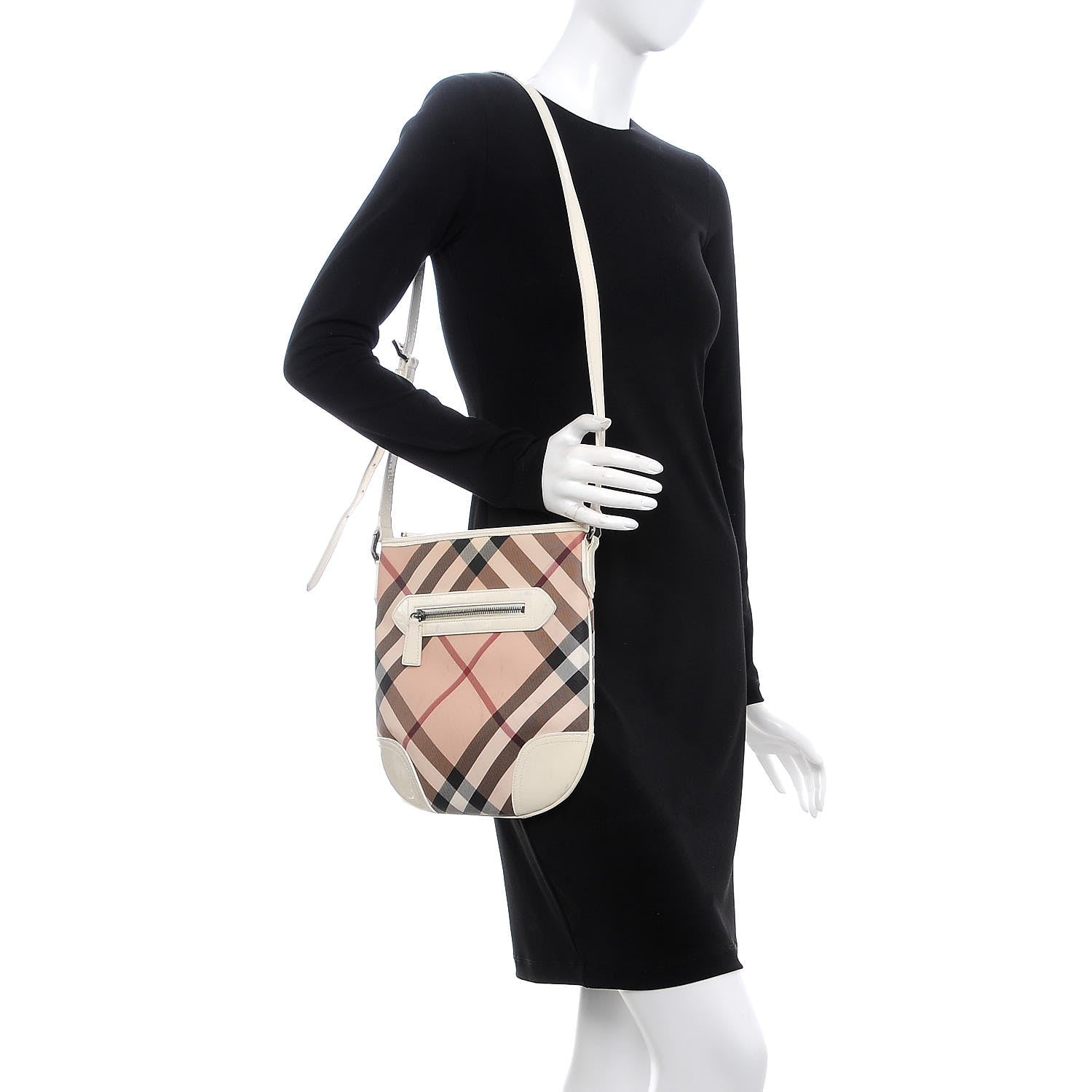 Burberry Nova Check Small Dryden Crossbody Bag White 2 of 14