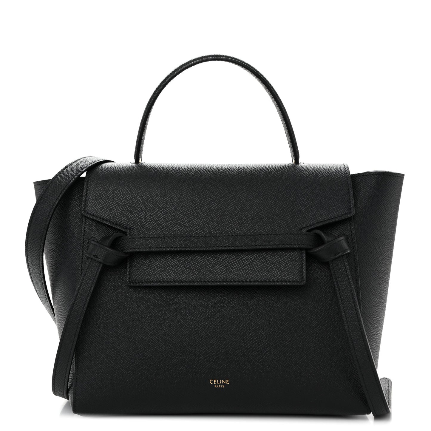 Grained Calfskin Micro Belt Bag Black