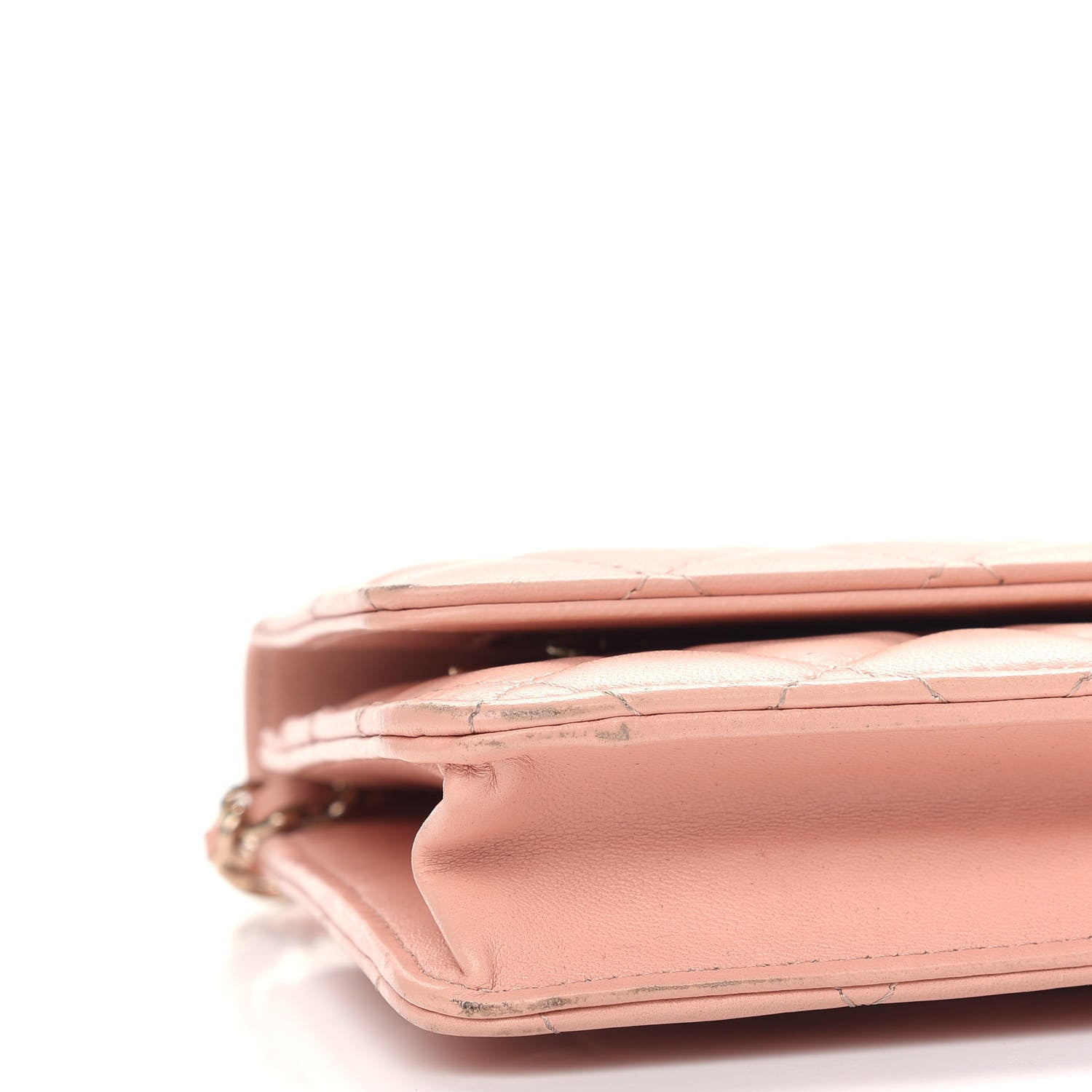 Chanel Lambskin Quilted Wallet on Chain WOC Pink 9 of 12