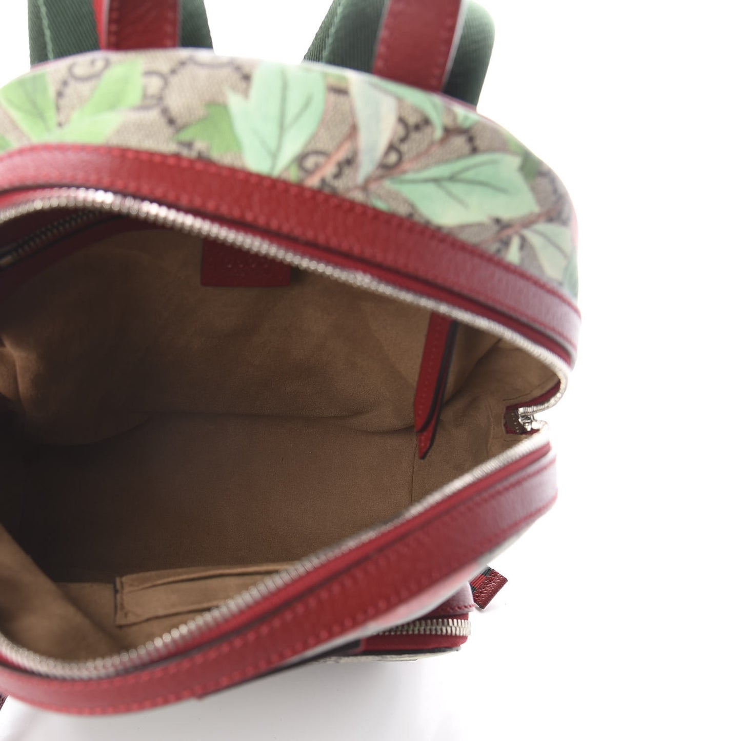 GG Supreme Monogram Tian Web Small Day Backpack Beige Multicolor Red