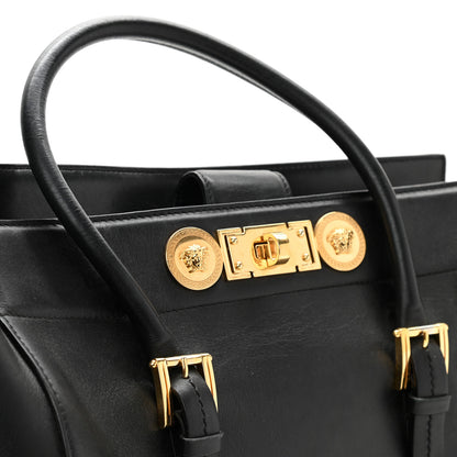 Versace Vitello Calfskin Signature Tote Black 11 of 12