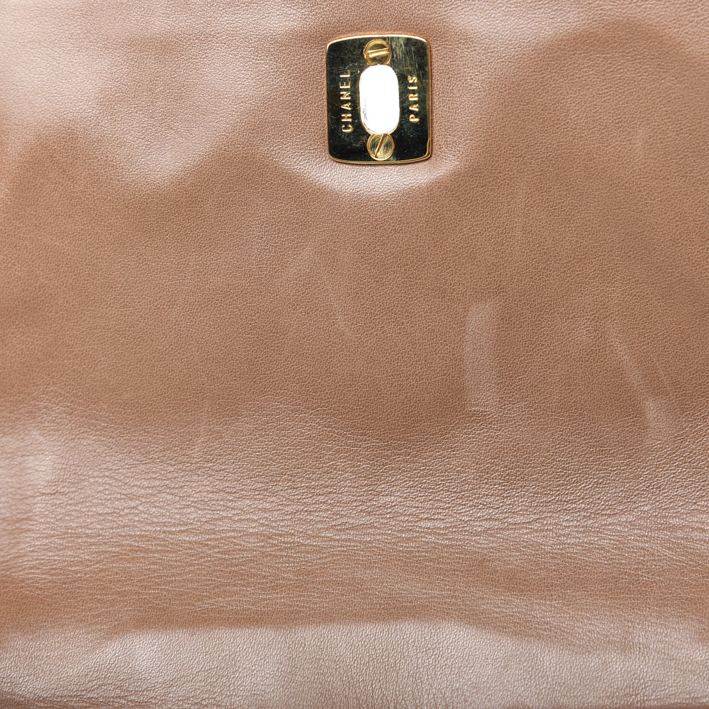 Lambskin Quilted Flap Camera Case Brown