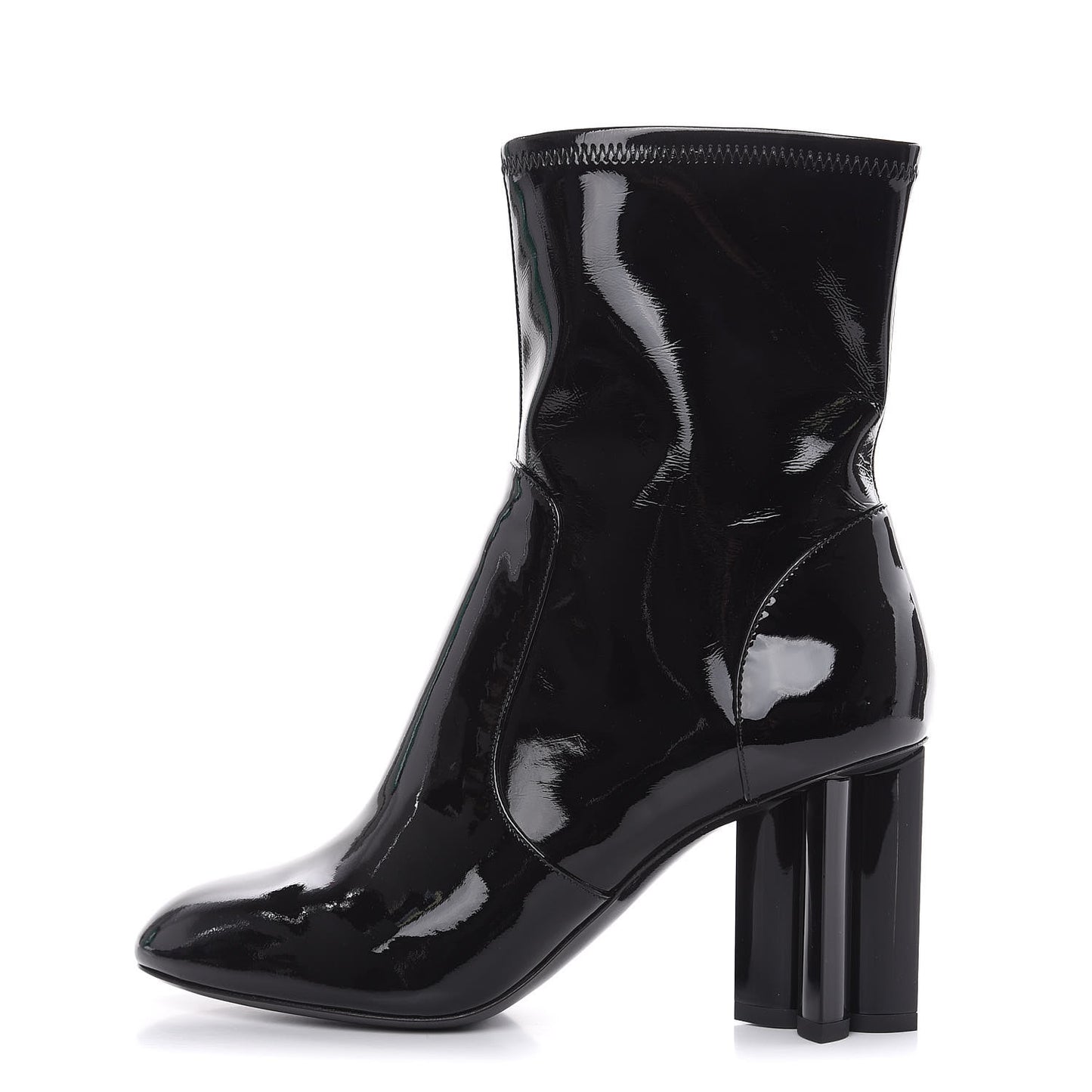 Patent Silhouette Ankle Boots 37.5 Black