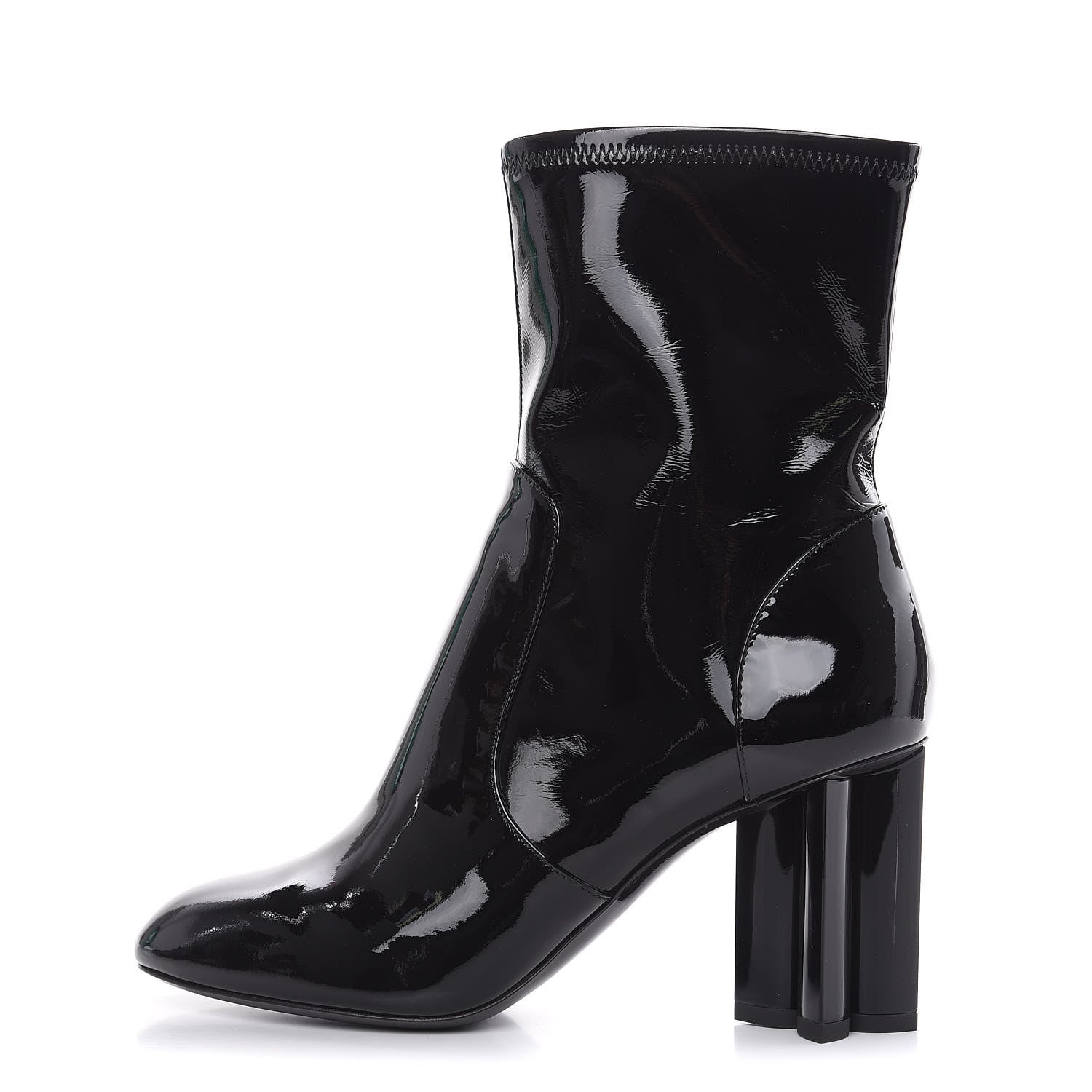 Louis Vuitton Patent Silhouette Ankle Boots 37.5 Black 1 of 7