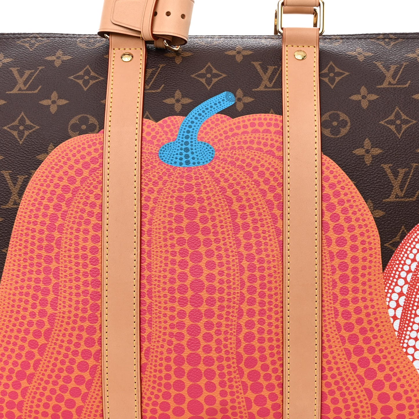 LV X YK Monogram Pumpkins Keepall Bandouliere 45