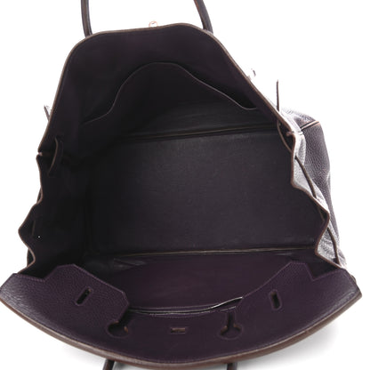 Hermes Taurillon Clemence Birkin 40 Raisin 5 of 17