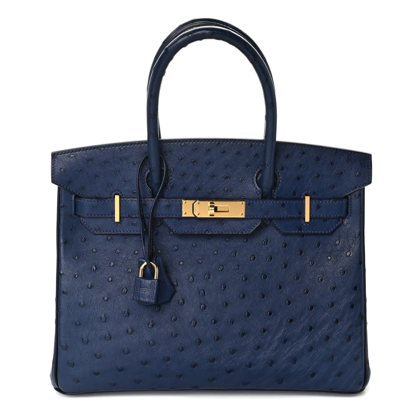 Ostrich Birkin 30 Bleu Iris