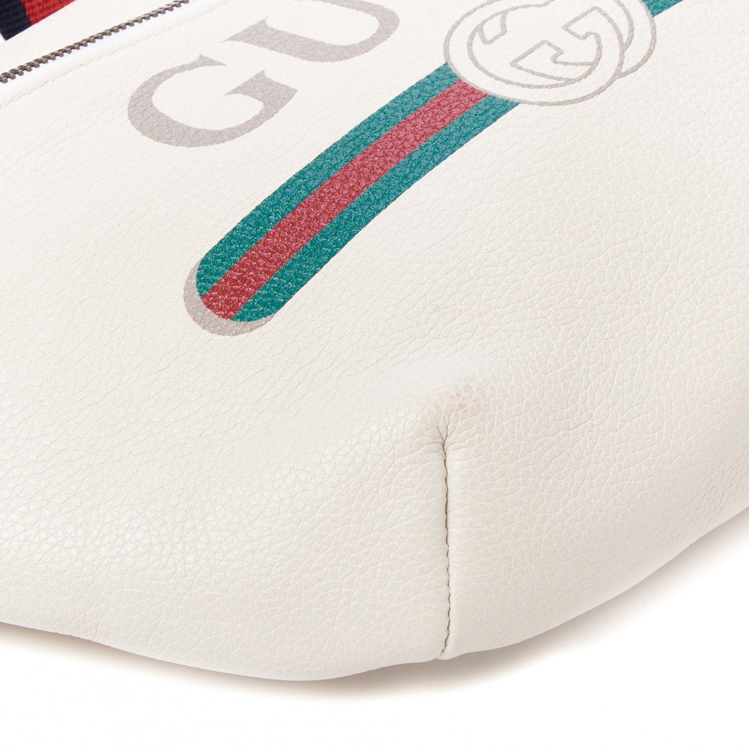 Gucci Grained Calfskin Logo Belt Bag White 6 of 10