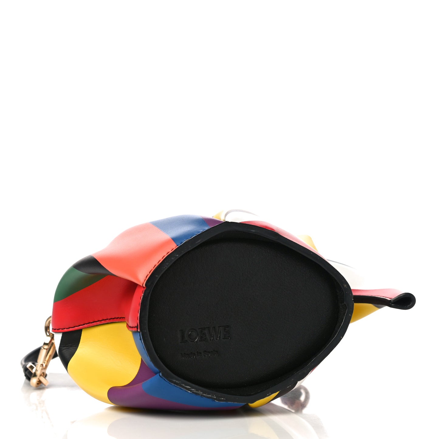 Calfskin Mini Striped Elephant Crossbody Bag Multicolor