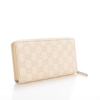 Gucci Guccissima Metal Bar Zip Around Wallet Off White 3 of 7