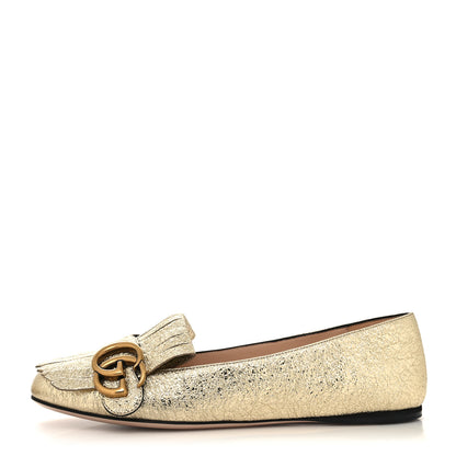 Gucci Galassia GG Marmont Fringe Flats 36 Platino 1 of 8