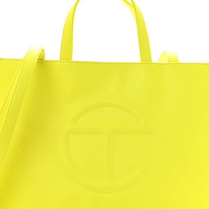 Telfar Vegan Leather Medium Shopping Bag Highlighter Yellow 8 of 13