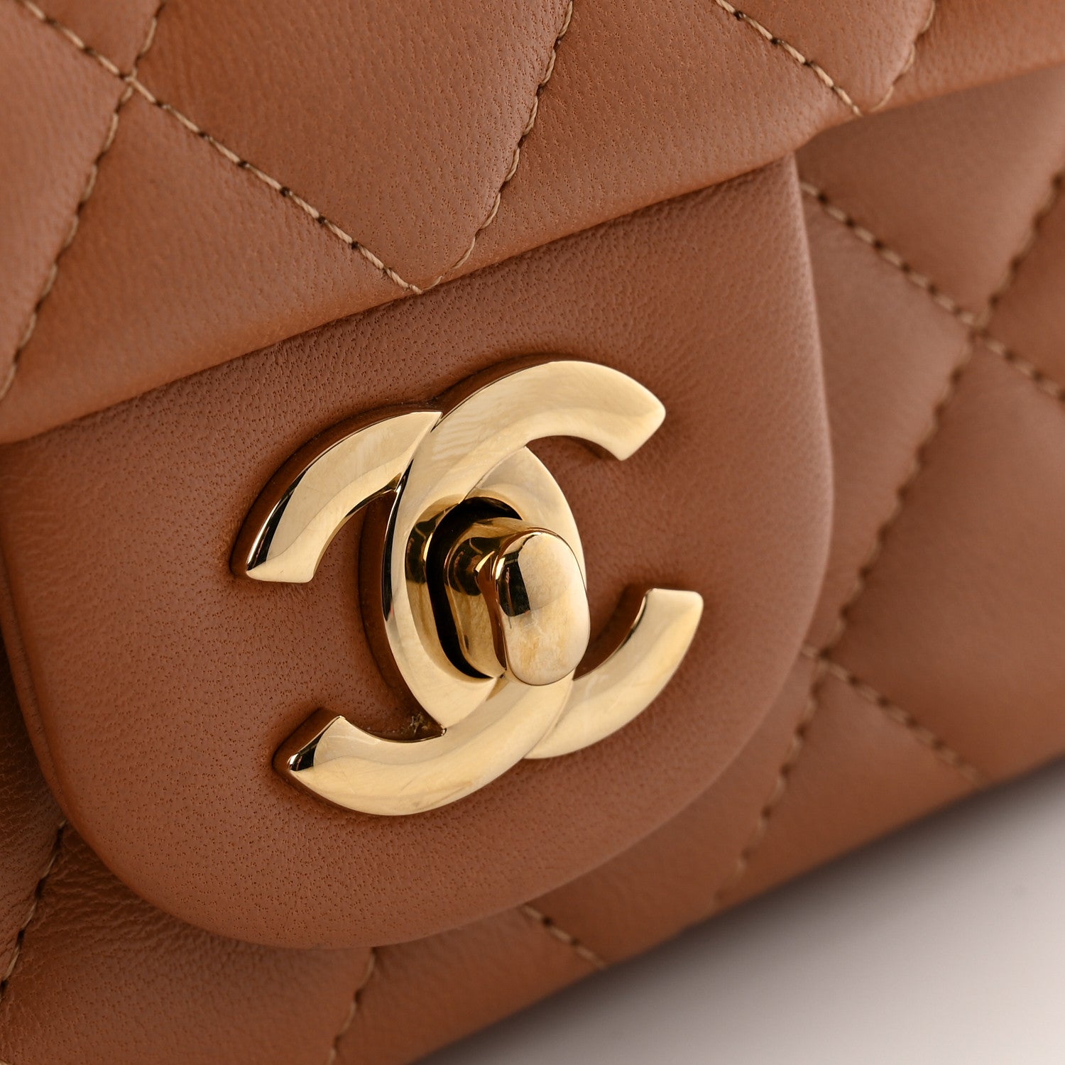 Chanel Lambskin Quilted Mini Rectangular Flap Brown 11 of 13