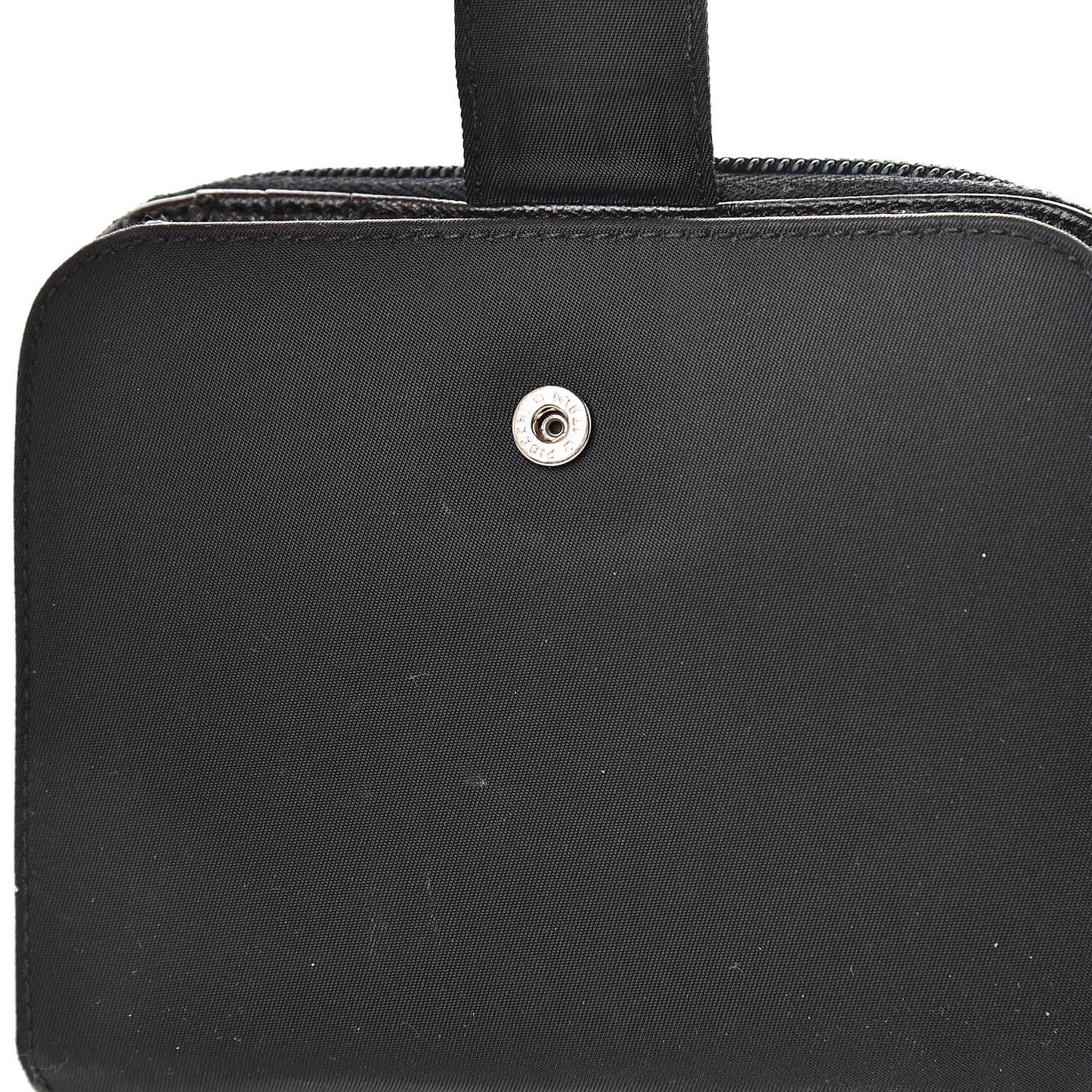 Tessuto Nylon Compact Zip Around Wallet Black