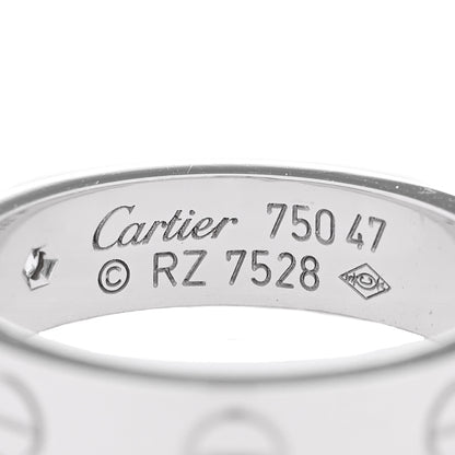 Cartier 18K White Gold Diamond 4mm LOVE Wedding Band Ring 47 4 4 of 4