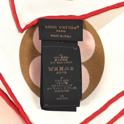 Louis Vuitton Silk LV Unlocked Square 90 Scarf Beige 4 of 4
