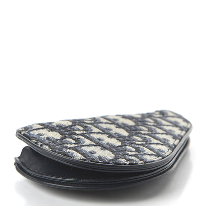 Christian Dior Oblique Saddle Coin Purse Blue 4 of 10
