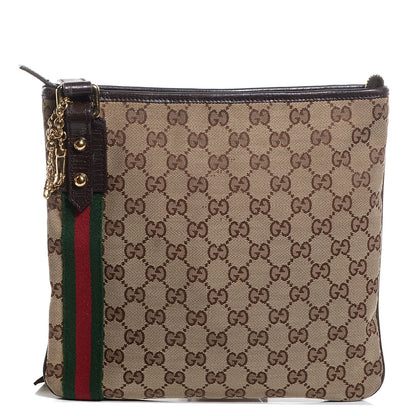 Gucci Monogram Web Jolicoeur Charms Messenger Dark Brown 1 of 7