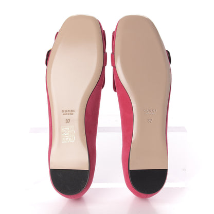 Gucci Kid Scamosciato GG Marmont Fringe Flats 37 Hot Pink 5 of 10