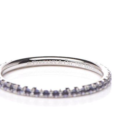 Tiffany 18K White Gold Iolite Metro Ring 48 4.5 4 of 5
