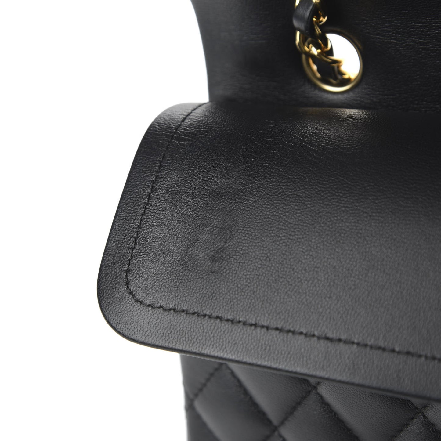 Lambskin Quilted Medium Double Flap Black