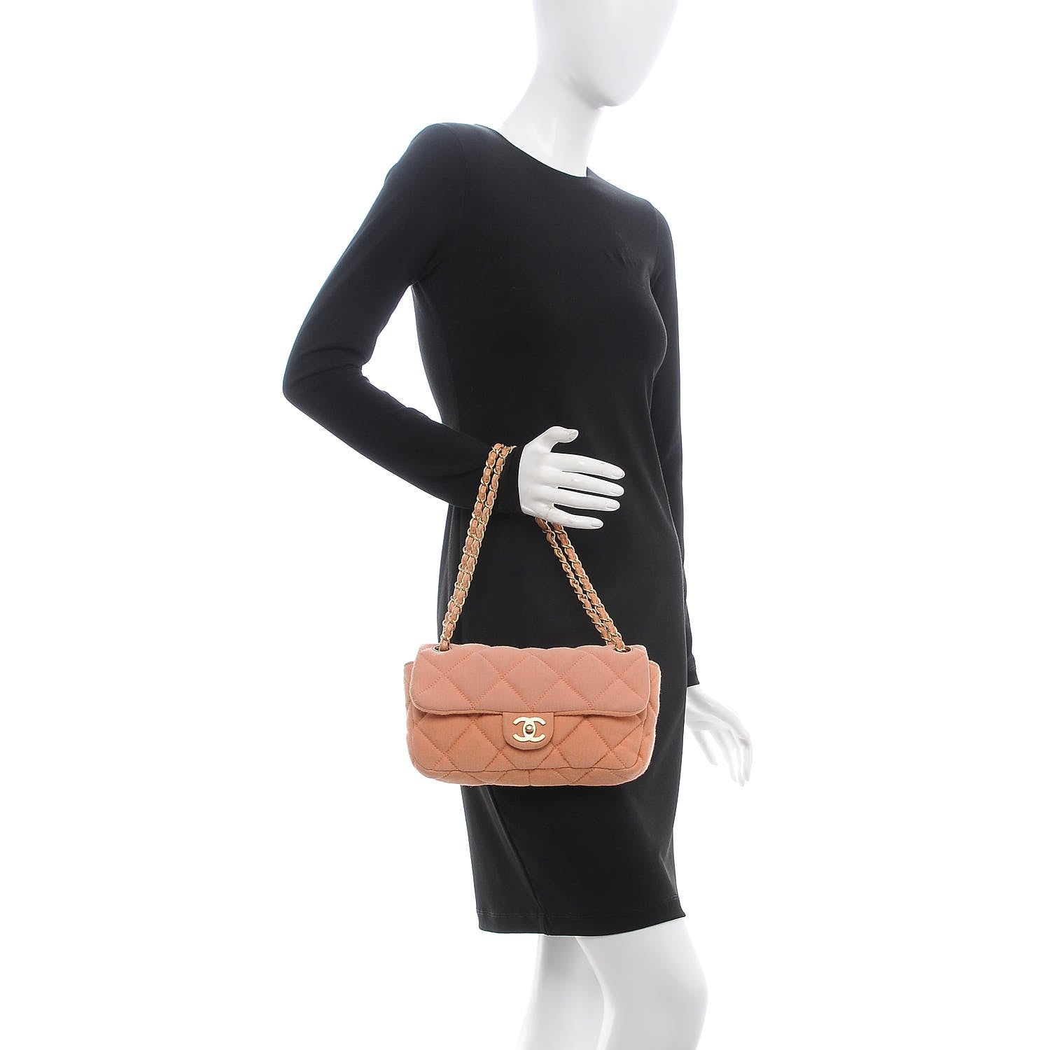 Chanel Jersey Quilted Small Flap Coral 2 of 14