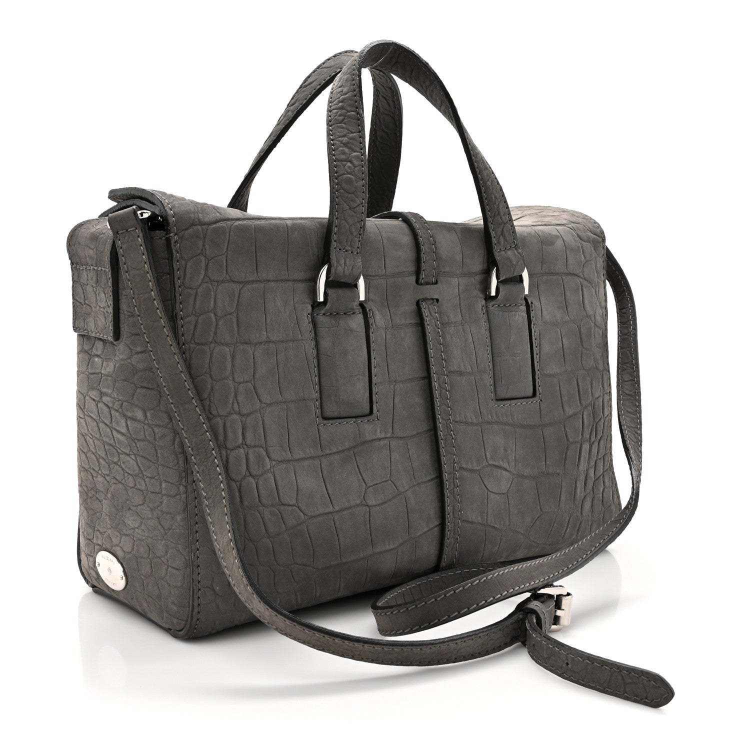 Mulberry Nubuck Crocodile Embossed Small Roxette Grey 3 of 16