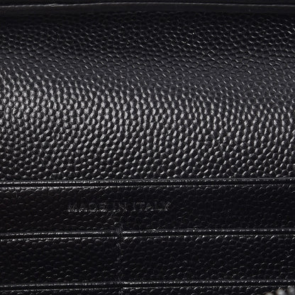 Saint Laurent Grain De Poudre Matelasse Chevron Monogram Chain Wallet Black 7 of 8
